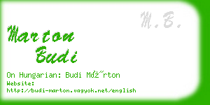 marton budi business card